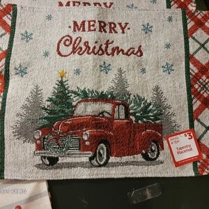 RESERVED!!!!Christmas Tapestry Placemat with Red Truck